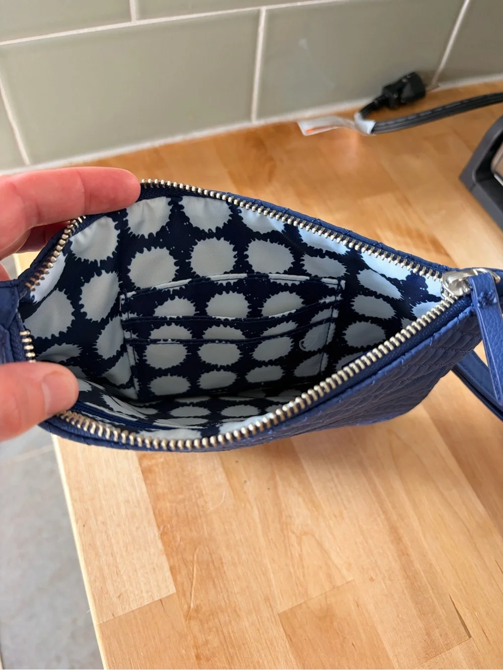 Vera Bradley Quilted Navy Wristlet Clutch